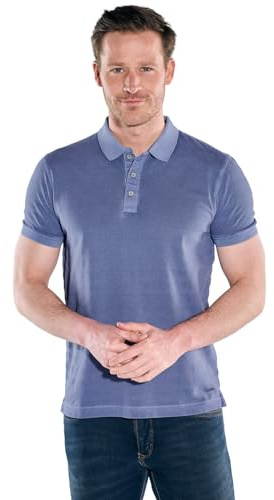 engbers Herren Poloshirt aus Baumwolle mit Farbeffekt, Brilliantblau