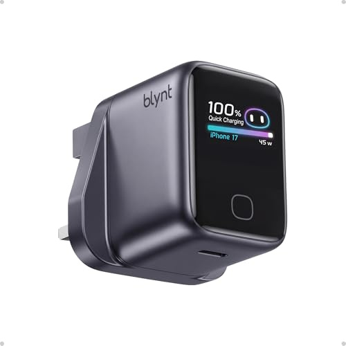 45W USB C Fast Charger Plug with Smart Display, Real-Time Charging Wattage & Model Recognition for iPhone 17, 16 & 15, Fast Charging for iPad, Tablets & USB C Devices, (Cable not included)