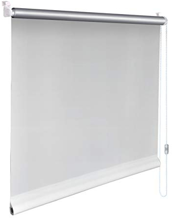 Sonnenschutz-HH® - Mini Thermo Verdunkelungsrollo Thermorollo Minirollo Rollo KLEMMFIX Seitenzugrollo Kettenzugrollo inkl. Klemmträger ohne Bohren - Außenmaß Breite 140 x 220 cm Höhe - weiß