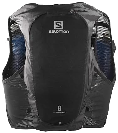 Salomon Adv Hydra Vest 8 unisex Hydrationsweste Trail running Wandern MTB, Komfort und Stabilität, Schneller Zugriff auf Flüssigkeitszufuhr, Einfaches Design, Schwarz, XS