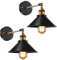 Licperron Vintage Wall Sconce Black Antique 240 Degree Adjustable Industrial Wall Light for Restaurants Galleries Aisle Kitchen Room Doorway 2 Pack
