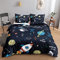 HOSIMA Universum Planet Rakete Bettwäsche 135x200 für Kinder, Jungen Teenager Bettbezug-Set für Einzelbett, Moderne Cartoon Bedruckte Bettbezüge mit Reißverschluss und 80x80cm Kissenbezug