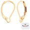 Beebeecraft 1 Box 50Pcs Leverback Earring Findings 24K Gold Plated French Earring Hooks 16X10mm Ear Wire Clip Earring Connector for Jewellery Making