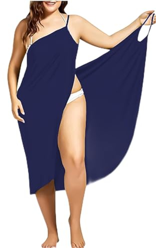 ClearloveWL Plus Size Badetuch Bademantel Gestreifter Strandrock Wrap Rock Urlaub Rock Gestreifter Straps Kleid Wrap Frauen Badetücher Sling Kleidung (Color : 18, Size : 3XL)