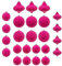 25 Pezzi Set palline di natale velluto rosa 6cm 8cm Ornamento decorazioni natalizie, Set di velluto plastica