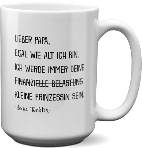 22Feels XL Tasse Papa Geschenk von Tochter, Vater Geburtstag Vatertag Weihnachten Papi Idee Haferl Kaffeetasse Männer