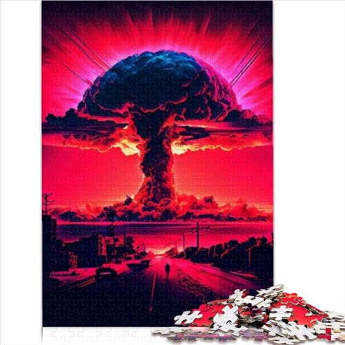 Rompecabezas para Adultos de 1000 Piezas Rompecabezas con ilustración de Bomba Nuclear Rompecabezas de Madera para Adultos Rompecabezas de Actividades Familiares 1000 Piezas (75x50cm)