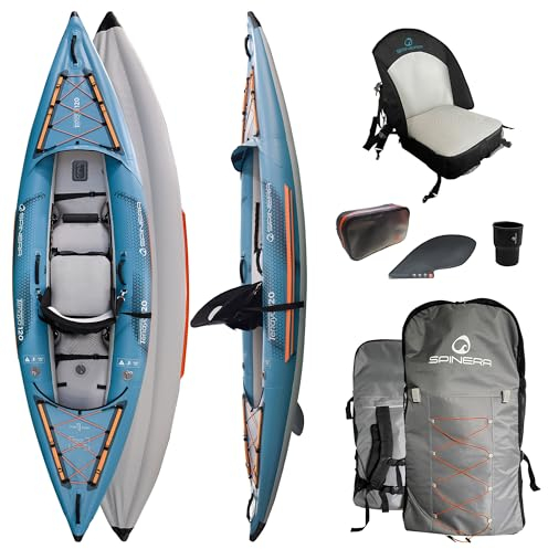 Spinera Tenaya 120 Kayak | 1 Pers | aufblasbares | SpinTex Material | Drop Stitch Boden | Air Cushion Technologie Sitz | stabil & leicht 13,3 Kg | Freizeit, Abenteuer & Touring | Rucksack & Zubehör |