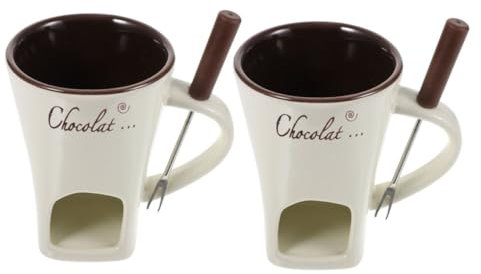 Zerodeko 2 Juegos De Taza De Fondue De Chocolate Olla para Fundir Chocolate Olla Caliente para Mantequilla Olla Calentador De Helado Quemador De Candelita Calentador De