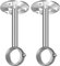 Ceiling Curtain Pole Brackets, 25.4mm 1 Inch Curtain Pole Holder Heavy Duty Metal Curtain Rail Bracket Silver Wardrobe Closet Rod Supports Hanger for Window Shower Drapery, 2 Pack
