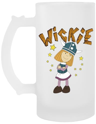 Wickie Viking 80s Retro Vintage Transparenter Bierglas-Trinkbecher Mit Griff