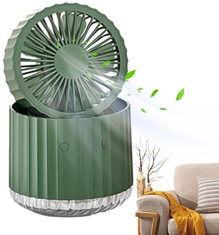 Ventilador de nebulización | Ventilador de niebla de pulverización de agua | Escritorio portátil para exteriores, ventilador de agua eléctrico con luz ambiental para el trabajo, oficina, hogar