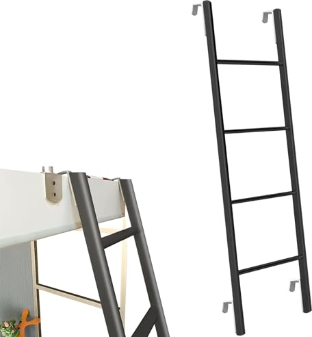 Innen-Etagenbettleiter, Verstellbare Etagenbettleiter für Zwei Einzelbetten – 45/51/55/59 Robuste Seitenleiter für Schlafsäle Hochbetten, Metall-Einhängeleiter für Wohnmobile Reiseanhänger (Size