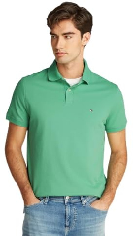 Tommy Hilfiger Herren 1985 Regular Polo Mw0mw17770 Kurzarm Poloshirts, Green (Fort Green), M