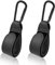 AOZUO 2 Stück Kinderwagen Haken für Taschen, Kinderwagen Haken Clips mit Karabinerhaken, Kinderwagen Taschenhalter aus Leder, Kinderwagen Haken für Taschen(Schwarz)