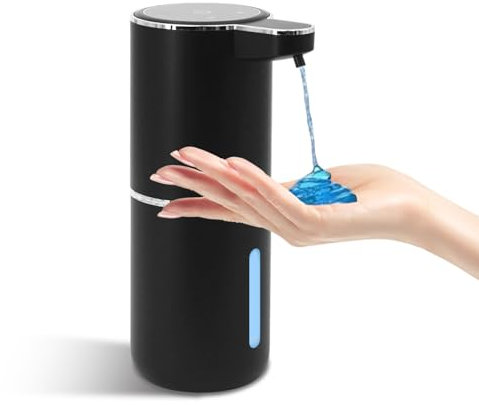 Seifenspender Automatisch, 400ml flüssigseifenspender, Elektrischer seifenspender Mit Sensor, USB-Aufladbarer Elektrischer Handseifenspender Mit 4 Stufen Einstellbar, Für Badezimmer, Hotel (Schwarz)