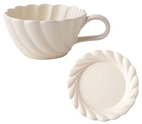 OFFSCH Set Tazza Da Caffè in Ceramica Tazza Da Acqua Decorativa Casa Piattino Design Semplice Sicuro Uso Prolungato