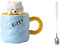 HUMOCHUSON Estilo Chino Taza De Cerámica De 400 Ml Con Forma De Malvavisco, Con Tapa Y Cuchara, Para Parejas De Niñas.