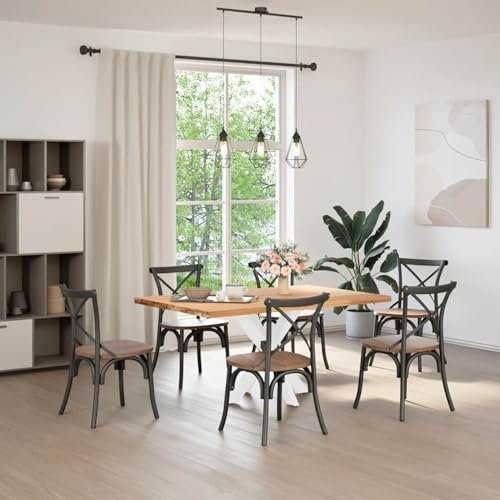 Gecheer Pied de Table à Manger en Forme d'araignée, Blanc, 85 x 85 x (72-73) cm, Acier