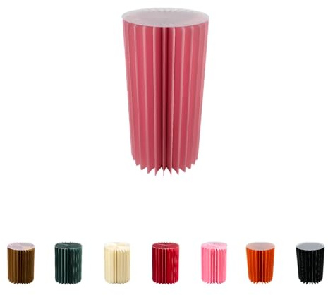 Faltbare Papiersäule - Dekosäule - Vielseitig Einsetzbar als Beistelltisch, Sockel oder Blumenhocker -Platzsparend & Leicht - Ideal für Wohnzimmer, Flur & Events (Pink, Ø30 H 60 cm)