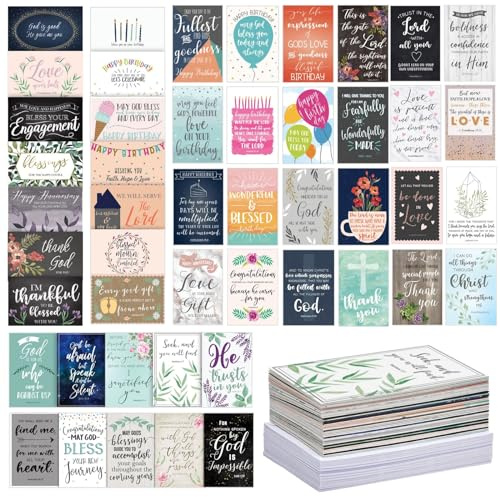 Religiösa gratulationskort och kuvert, 48 mönster (10x15 cm, 48-pack)