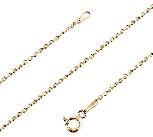 Avesano Ankerkette vergoldet 925 Silber (1 mm) goldene Damen Halskette Gold Kette (42 cm) 101031-542