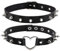 Eigso Punk Halsband 2 Stücke Gotitsch Schwarz mit Herz PU Leder Spike-Verschluss verstellbar