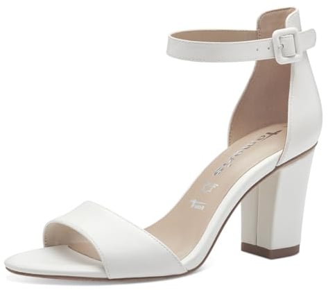 Tamaris Damen 1-28326-42 Sandale Mit Absatz, Weiß, 37 EU