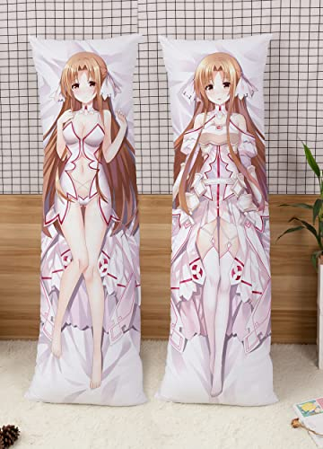 Anime Sword Art Online Yuuki Asuna Cushion Cover Pillow Case Two Way Tricot 150x50cm (59in x 19.6in) IJN Ayanami Pillowcase