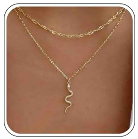 Atentuyi Punk Rock Goth Mehrschichtige Schlange Choker Halskette Gold Gothic Schlange Anhänger Halskette Schlange Halskette Kette Vintage Tier Halskette Schmuck Für Frauen Und Männer