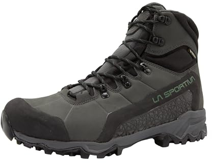 La Sportiva Mens Nucleo High II GTX Hiking Boot, Carbon/Forest, 8.5