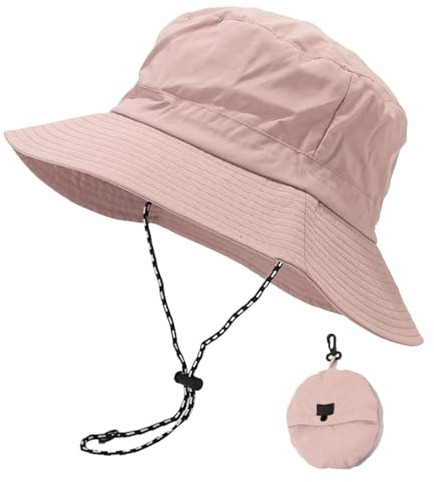 FYting Sonnenhut Damen,Sommerhut Damen,Fischerhüte Faltbar,Regenfest | Sonnenschutz | Schnelltrocknend | Atmungsaktiver, Für Strand,Schwimmbad,Park,Camping,Picknick,Wandern,Reisen (Rosa)