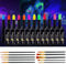 Scettar 12 Colors UV Neon Glow Face Paint Crayons Kit with 10 Brushes, UV Neon Face Paint Body Pain, Glow in the Dark Face Paint for Adults Neon Party Discos