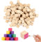 120 Stück Holzwürfel, 20mm Holzklötzchen zum Basteln Holz Natürliche Blanko Holzklötze Bausteine-Würfel Holzblöcke für Heimwerken, Bausteine, Malen, Lernen, Basteln