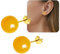 WGXIA Jade Ohrstecker, natürliche runde Perlen Achat Smaragd Granat Obsidian Edelstein Ohrstecker Ball Jade Schmuck Geschenk (gelb Achat-gold-8mm)