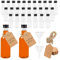 Forhandy 24 Stück 50mL Shot Flaschen zum Befüllen Kunststoff Mini Fläschchen Plastik Wiederverwendbar Kleine Schnapsflaschen mit Schwarzem Deckel und Trichter für ätherische Öle Whisky