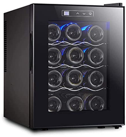 SmPinnaA 12 Bottles Wine Cooler, Freestanding Compact Mini Wine Fridge, Constant Temperature and Humidity Electronic Wine Cabinet 11-18°C, Electronic Wine Cabinets