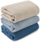 Soarwg Kids Pucktücher Baby Musselin Tuch Baby für Neugeborene, 3 Stück Musselin Decke, große 95 x 100cm Babydecke - Baby Swaddle Decke Spucktücher, Wickeltuch wesentliche Artikel für Babyparty Blau