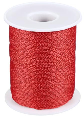 PATIKIL 1mm x 393feet Nylon String for Bracelets Braided Nylon Cord Nylon Thread for Wind Chime Beading Necklaces Blinds DIY Craft Jewelry Making, Red