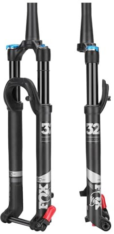 Bike Suspension Fork, Matte Black 15x110mm Tapered Rake, 27.5 In Double Shoulder Control Downhill Bicycle Shock Absorber Rebound Adjust