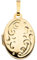 Kleines Medaillon Anhänger Amulett aus 333 Gold Gelbgold oval teilmattiert