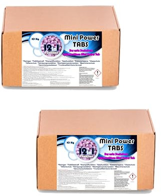 2x 10 Kg Spülmaschinentabs Spülmaschinen Mini Power Tabletten Spültabs Geschirrspültabs 12in1 Der erste Dosierbare Spülmaschinentab All in One Tabs Umweltschonend, da ohne Folie & Füllstoffe MINI TABS