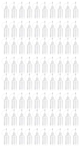Rfeeuubft 80 Pcs Precision Tip Applicator Bottle, Empty Applicator Glue Bottle for Small Gluing Projects, 30Ml /1 Ounce