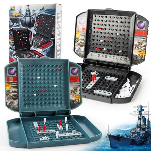 Seeschlacht Spiel, Kleine Battleship Brettspiel, Klassisches Schiffe Versenken Brettspiel, Strategie Seeschlacht Brett Spiel
