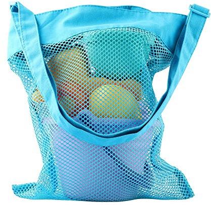 ele ELEOPTION Sandspielzeug Netztasche,Aufbewahrung Netz Tasche für Strandspielzeuge,Aufbewahrungstasche für Happy Sand Spielset Wasserspielzeug (Blaue Netztasche)