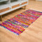 RAJRANG Chindi Flickenteppich für Wohnzimmer Bunt 183x71cm - Dekorativ Waschbar Recycelter Polar Chindi Indisch Fleckerlteppich Für Zuhause Dekor