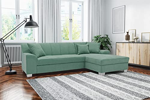DOMO. collection Ecksofa Capri, Sofa in L-Form, Couch, Polsterecke, Eckcouch, Sofa-Garnitur 239 x 152 x 75 cm (BxTxH), mint grün