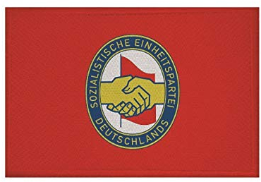 U24 Aufnäher SED DDR Fahne Flagge Aufbügler Patch 9 x 6 cm