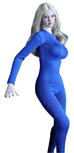 ZSMD 1/6 Actionfiguren Weiblich, 12 Zoll Weibliche Figur Körper Puppe mit 14 Bewegliche Gelenke und Bodysuit,Blau