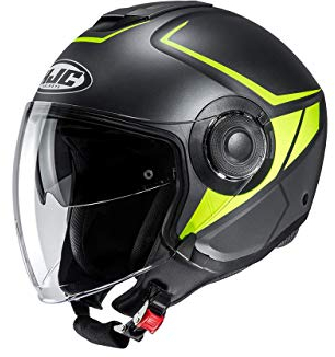 HJC Unisex-Adult I40 Camet Motorradhelm, schwarz gelb, L
